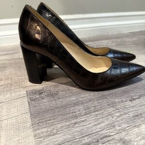 Mark‎ Fisher Elegant Brown Croc-Embossed Women's Heels
